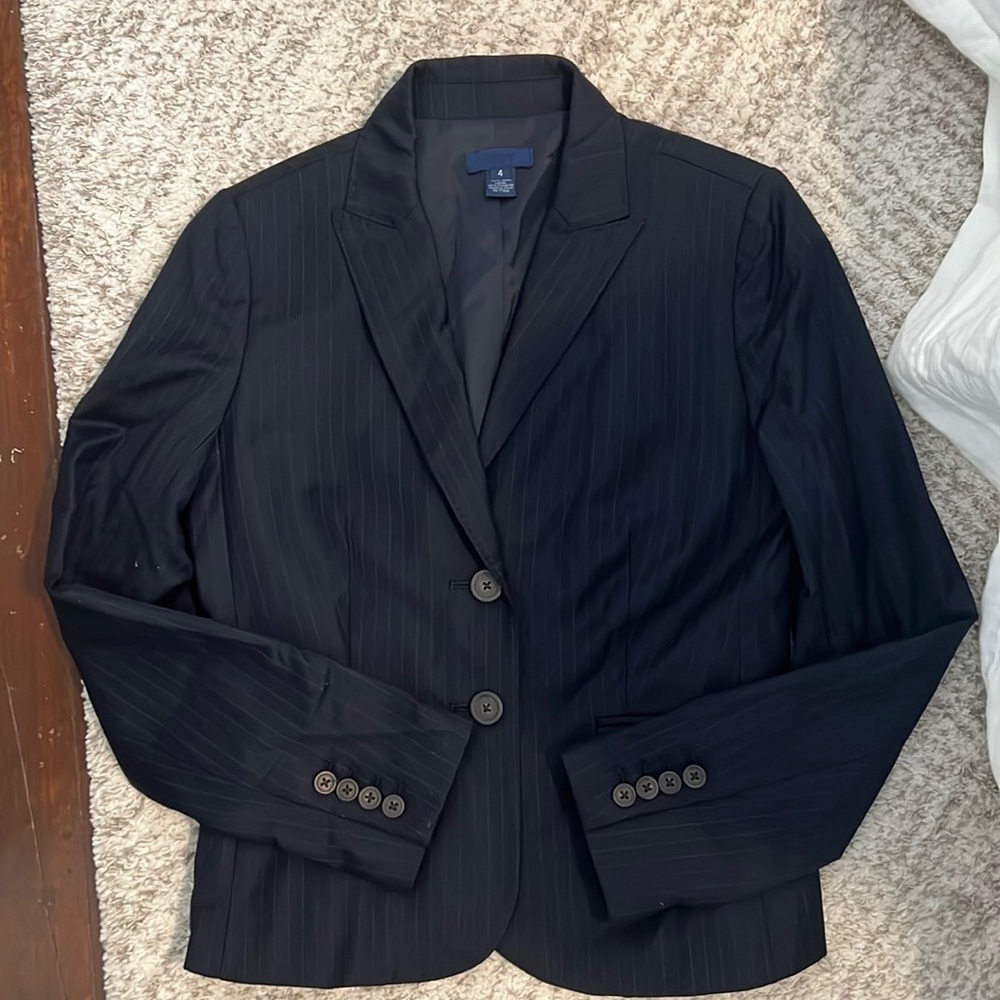 J CREW NAVY STRIPE BLAZER